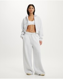 Cotton On Body Active - Plush Tie Waist Wide Leg Sweatpants