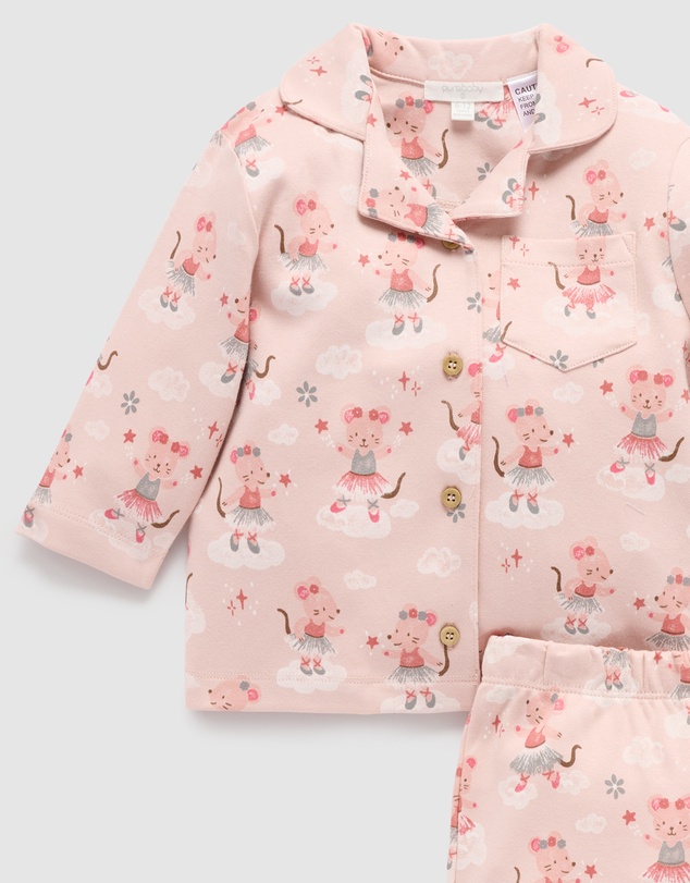 Purebaby - Thick Button Up Pyjama Set -Kids-Babies