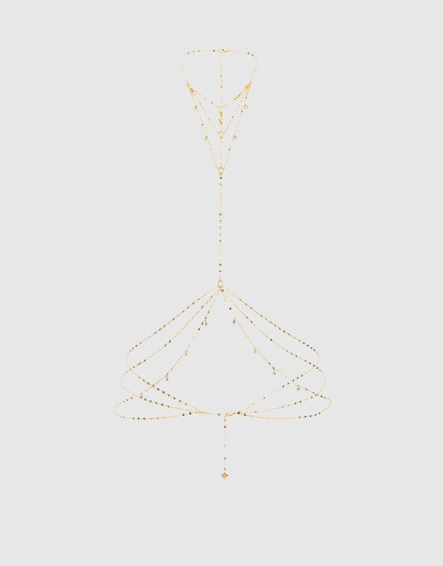 GUESS - Gold-Tone Hashtag Guess Body Chain