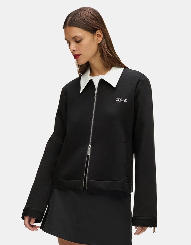 Karl Lagerfeld - Two Way Zip-Up Sweatshirt