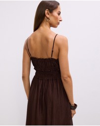 The Fated - Lila Shirred Maxi Dress