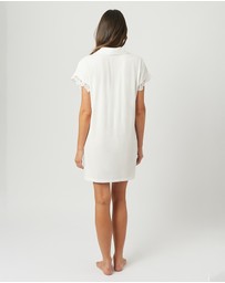 UNE PIECE - Lace Trim Modal Shirt Nightie