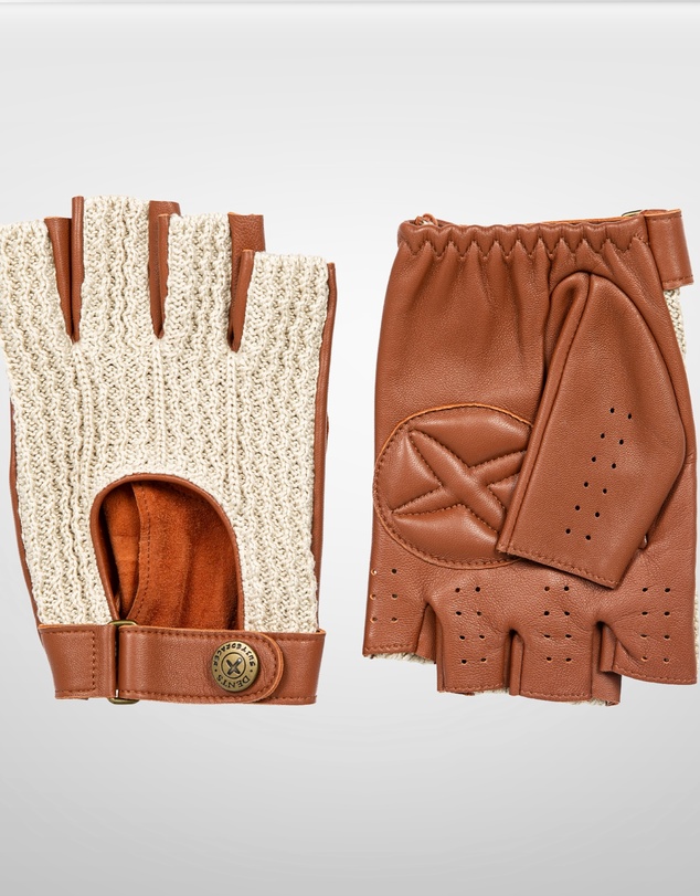 DENTS - Suited Racer x Crochet Back Fingerless Driving Gloves
