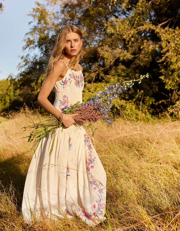 MOS The Label - Tulip Embroidery Midi Dress