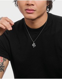 THOMAS SABO - Necklace with dragon pendant black stones