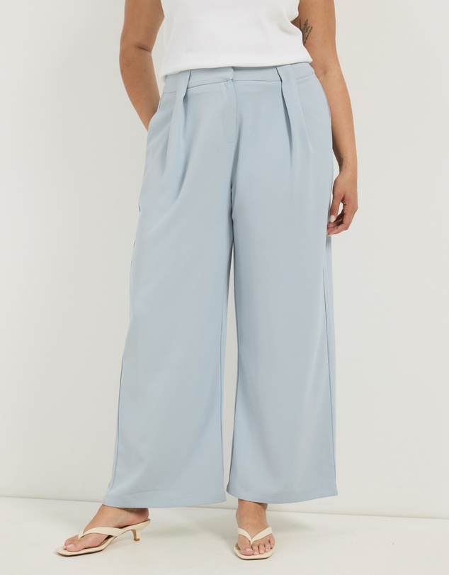 Atmos&Here Curvy - Rosa Wide Leg Tailored Pleated Pants