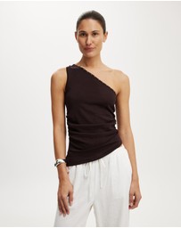Cotton On - Stud Trim Asym Knit Top