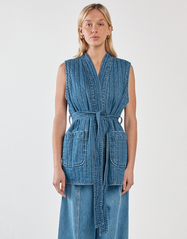 Sass - Pepa Quilted Denim Vest