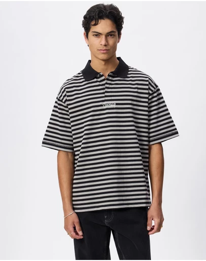 Thrills - Shattered Stripe Box Crop Polo