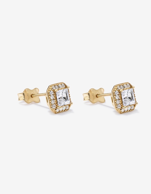 Michael Hill - Halo Stud Earring in 18kt Vermeil with Cubic Zirconia