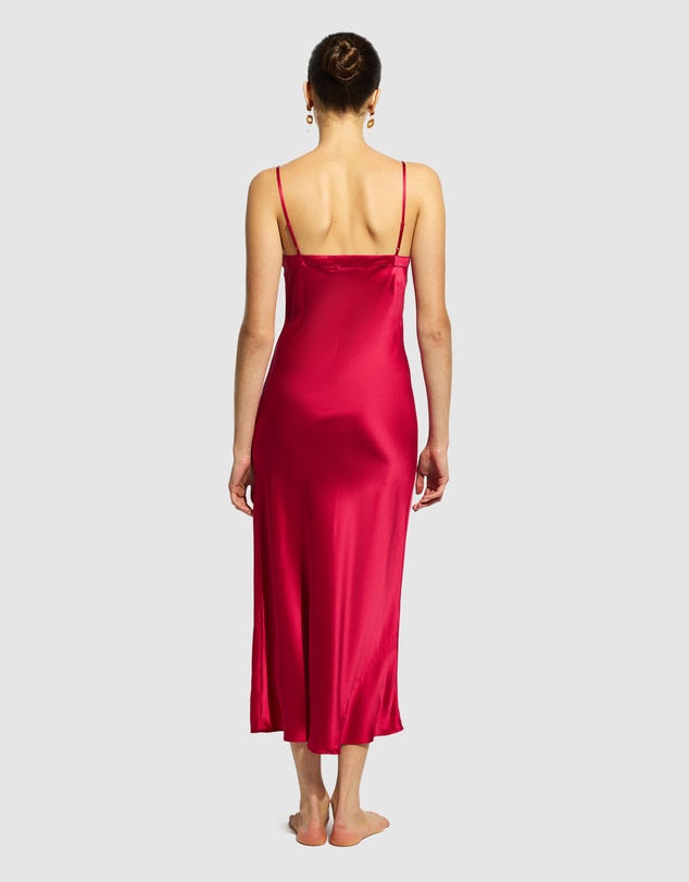 GINIA - Silk Long Nite V Neck