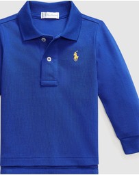 Polo Ralph Lauren - Cotton Mesh Long-Sleeve Polo - ICONIC EXCLUSIVE - Babies