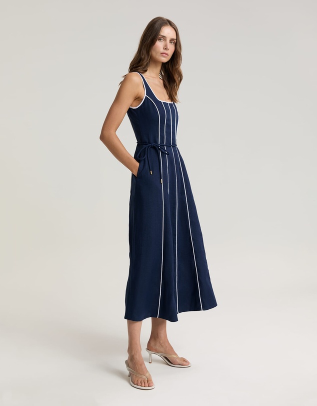 Sportscraft - Ivy Linen Piping Dress