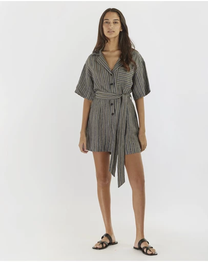 Amelius - Set Sail Linen Stripe Playsuit