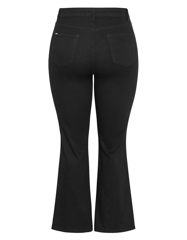 City Chic - Plus size Harley Fit Carla Flare Leg Short Jean - black