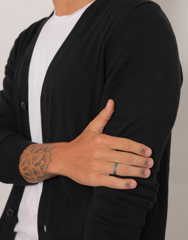 Kuzzoi - ICONIC EXCLUSIVE - Classic Band Ring in Oxidised 925 Sterling Silver