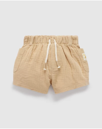 Purebaby - Crinkle Cotton Shorts -Kids-Babies
