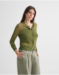 Oxford - Celina Sheer Panel Cardigan