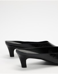 AERE - Tala Heeled Leather Mules