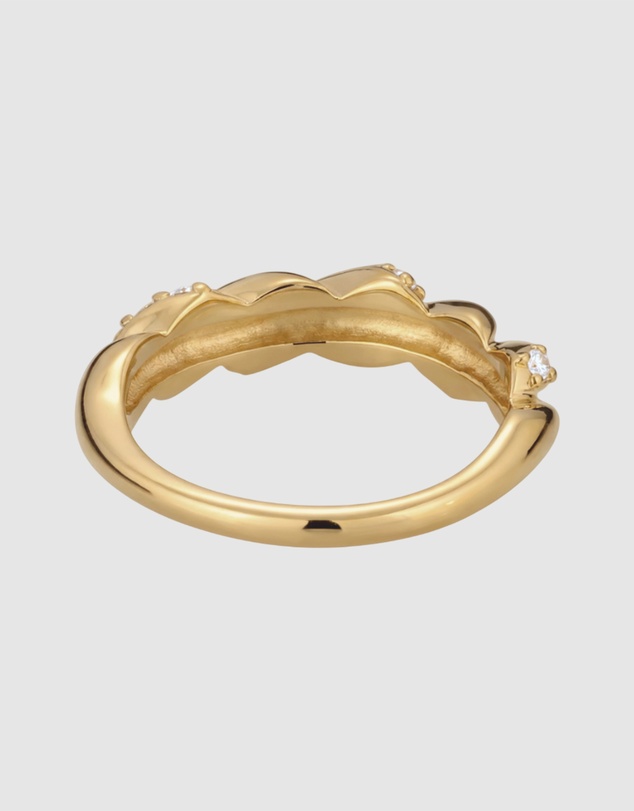 Elli Jewelry - Ring Crystal Statement Cocktail 925 Sterling Silver Gold-Plated