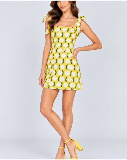 YELLOW LINEAR FLORAL