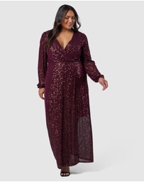 Pink Dusk by Curve Project - All I Want Sequin Maxi Dress