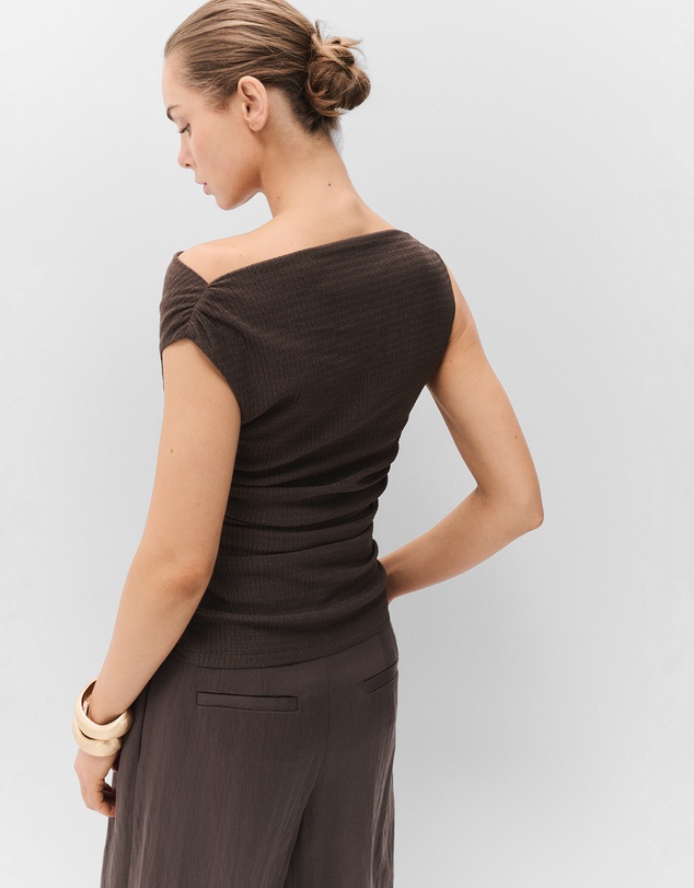UNISON - Textured Cowl Neck Top