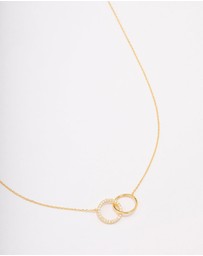 Lovisa - Gold Plated Sterling Silver Paved Link Hoop Necklace