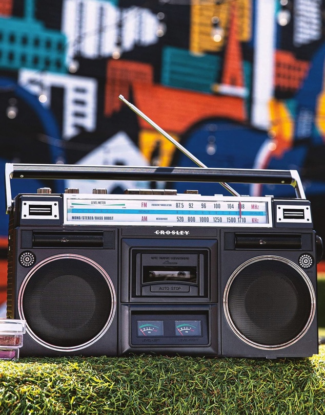 Crosley - Crosley Blast Boombox Cassette Player - Black