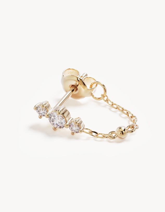 By Charlotte - In the Stars Chain Huggie Earrings