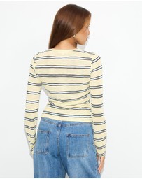 Dazie - Solana Stripe Knit Top