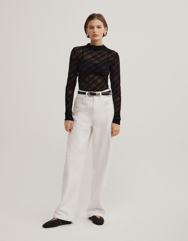 Witchery - Flocked Mesh Top