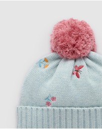 Purebaby - Ladybird Embroidered Beanie -Kids-Babies