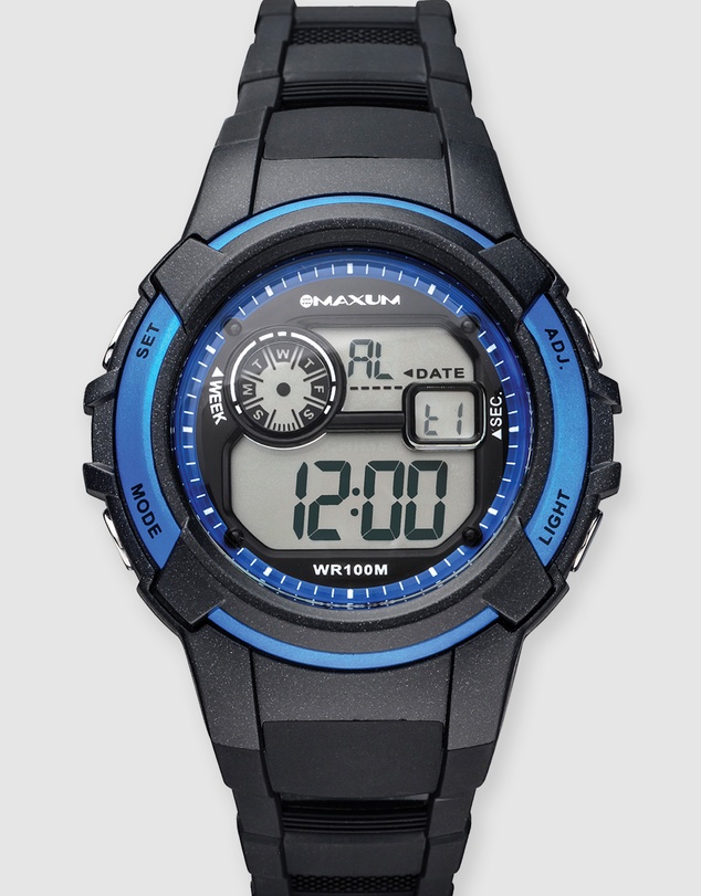 Maxum - Button - Black & Blue Digital
