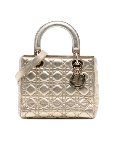 Pre-Loved by Azura Reborn - Pre-Loved Medium Metallic Lambskin Cannage Lady Dior