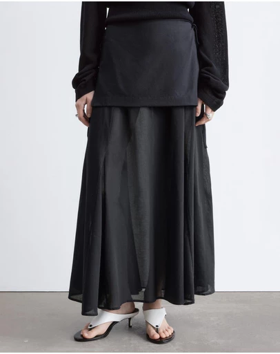 & Other Stories - Sheer Apron Midi Skirt