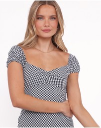 Petal & Pup - Miriam Midi Dress - Black Gingham