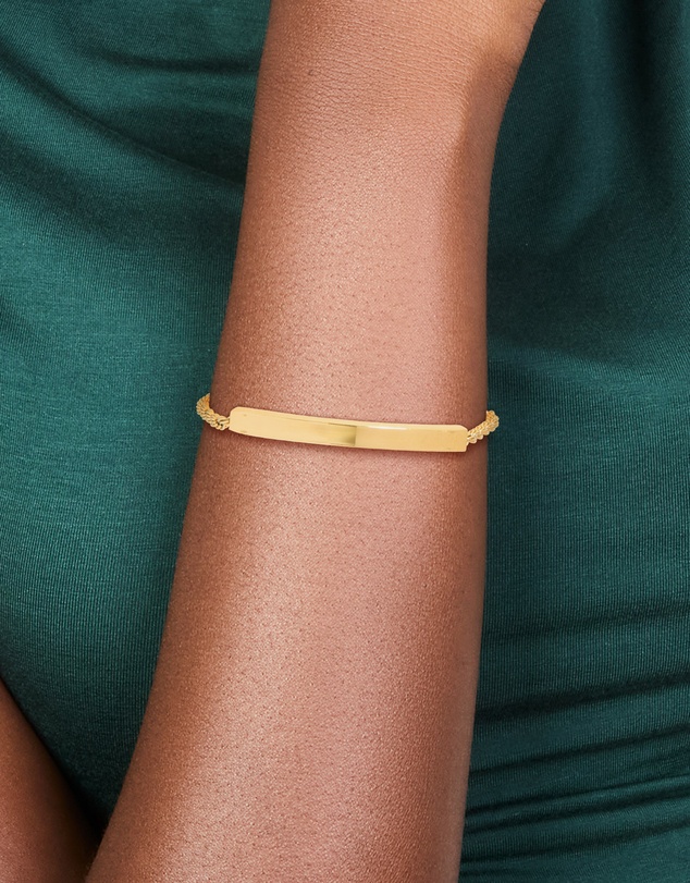 Lovisa - Waterproof Gold Plated Stainless Steel Twist Engravable Bar Toggle Bracelet