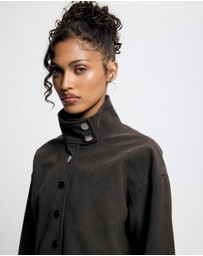 Lover - Lucinda Suede Look Funnel Neck Jacket