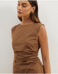 Atmos&Here - Gaia Cotton Gathered Waist Mini Dress
