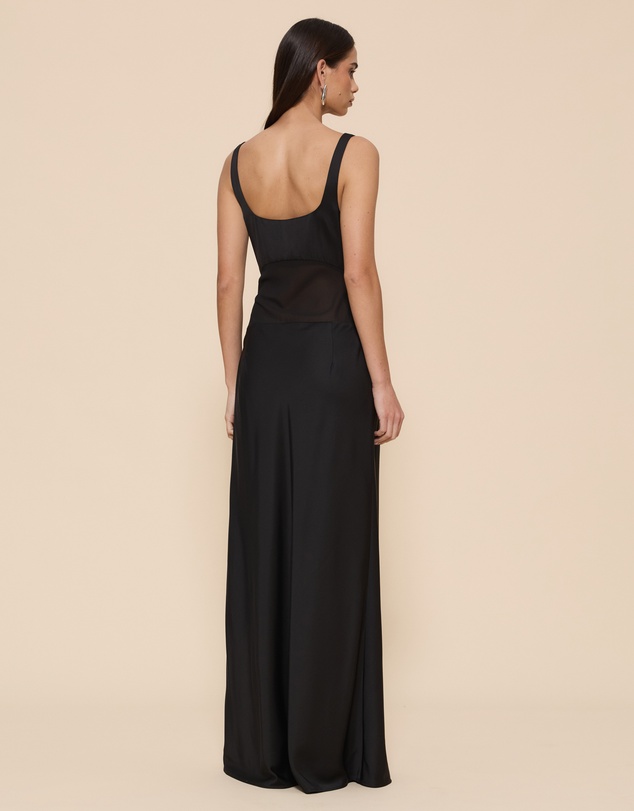 CHANCERY - Gracie Curved Sheer Panel Maxi Dress