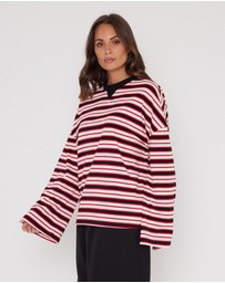 ALEXANDRA - Sable Long Sleeve Top Red Stripe