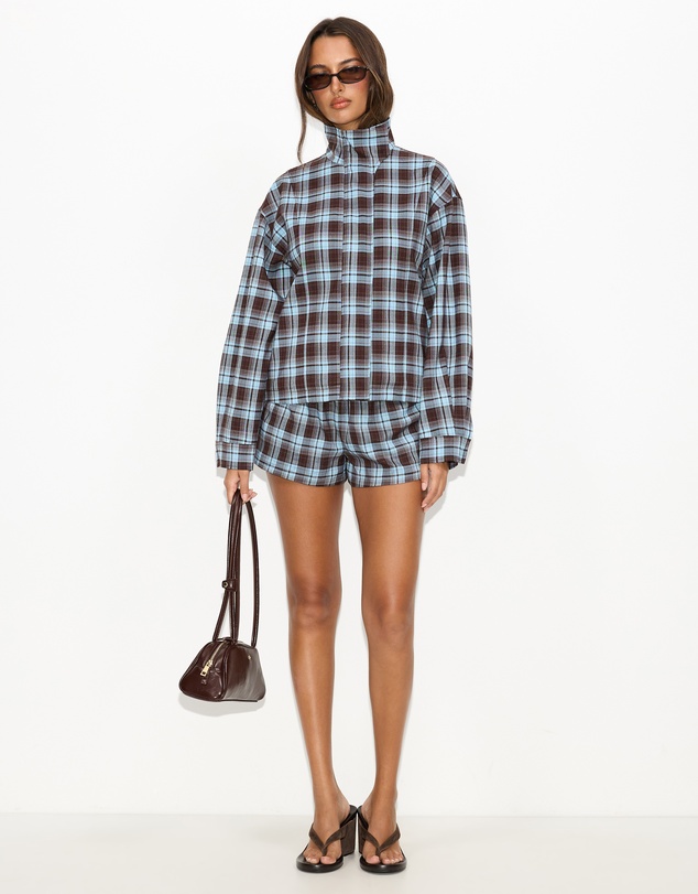 Dazie - Isla Gathered Check Micro Shorts