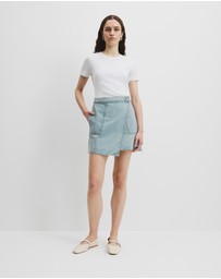 Country Road - Denim Wrap Mini Skirt