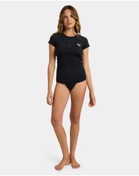 Roxy - Womens Essentials Half Zip Short Sleeve Rashguard