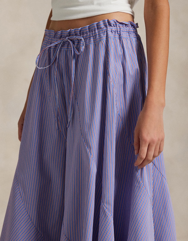 Polo Ralph Lauren - Striped Cotton Drawstring Maxi Skirt