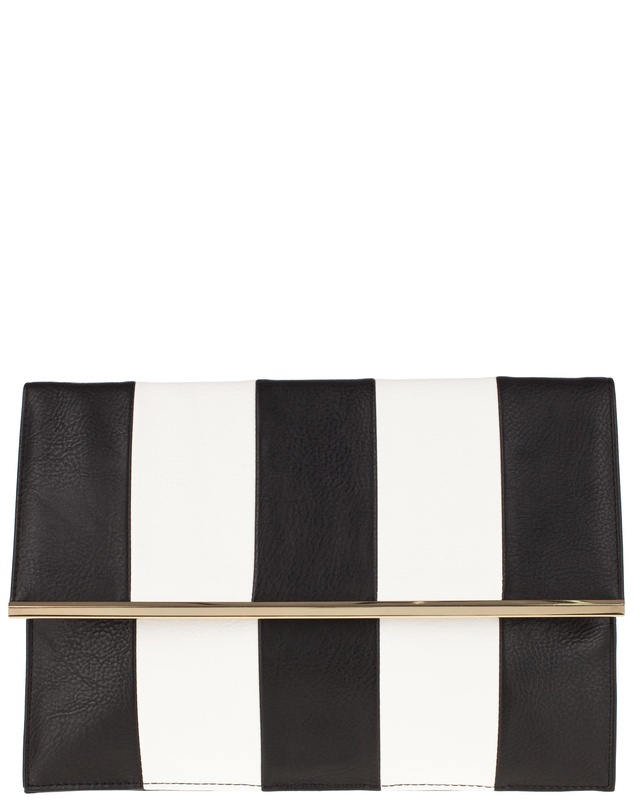 Dorothy Perkins - Black & White Stripe Clutch