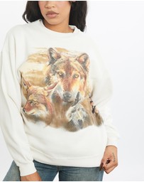 Vintage by The Real Deal - Pre Loved - Vintage 90s Wolf Wildlife Sweatshirt