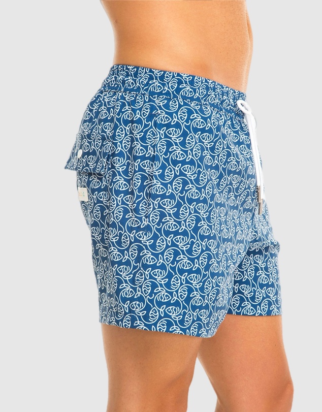Tolu Australia - Boardshorts with Blue Fishes