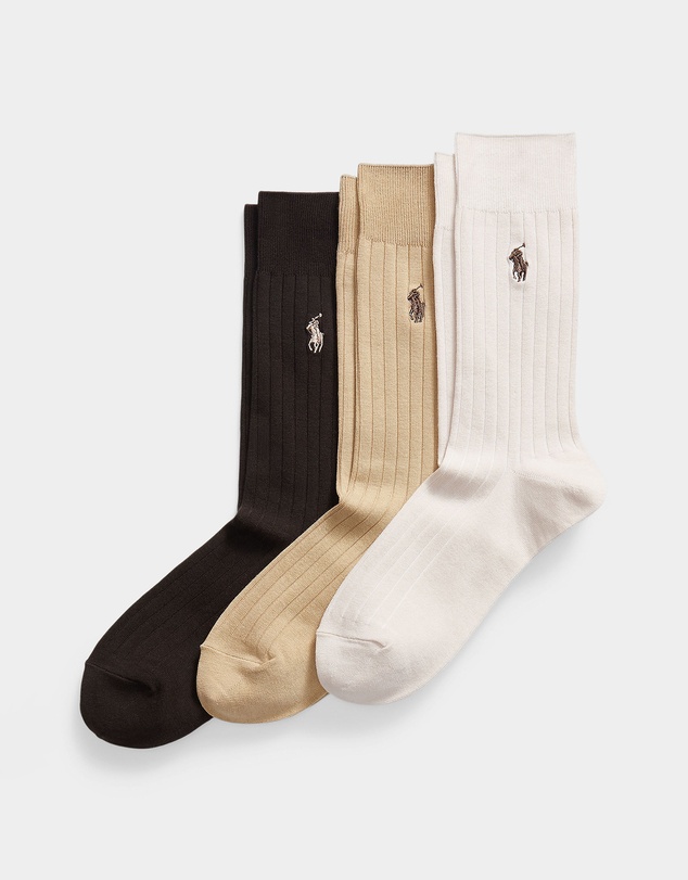Polo Ralph Lauren - Ribbed Cotton-Blend Trouser Socks 3-Pack